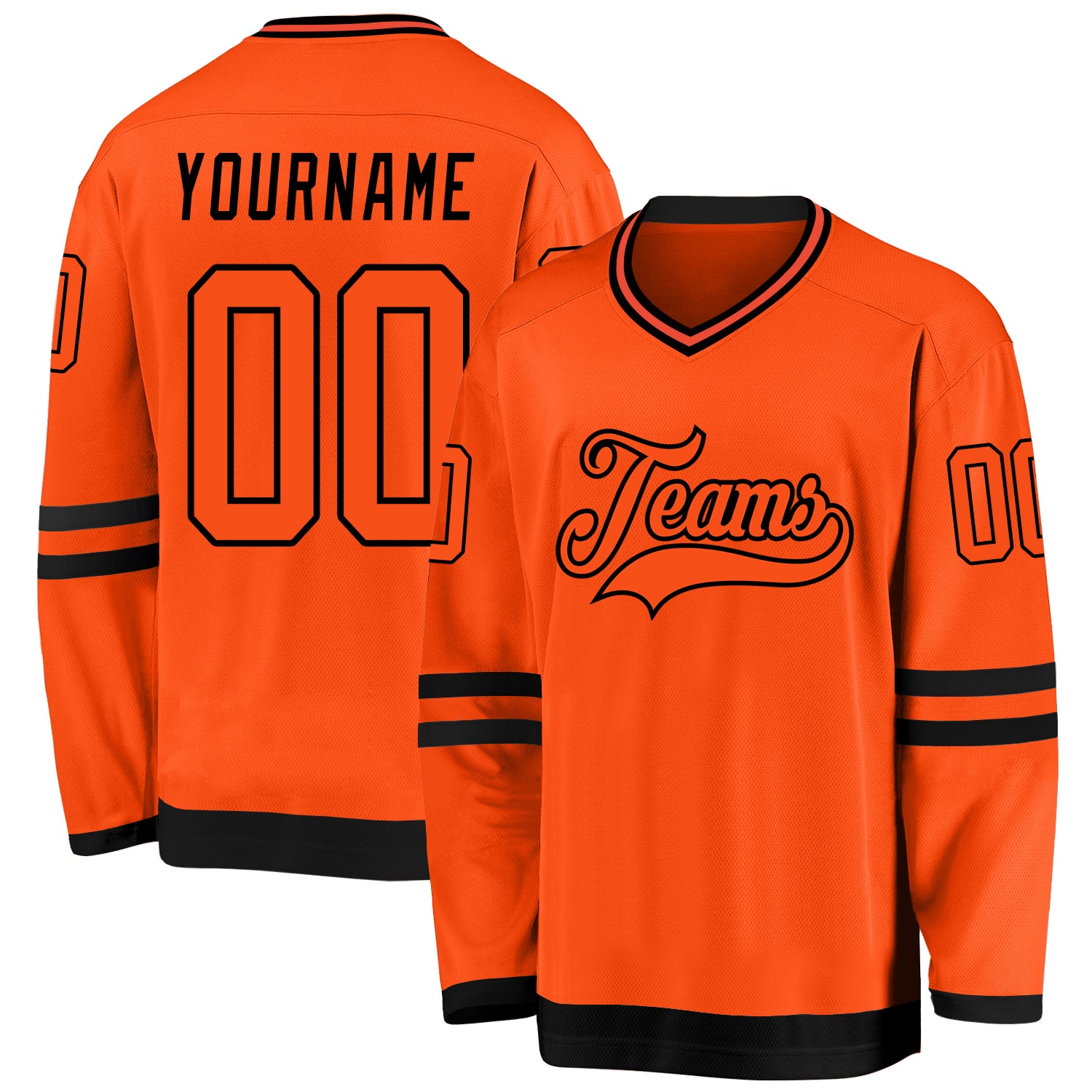 Orange and hot sale black hockey jersey