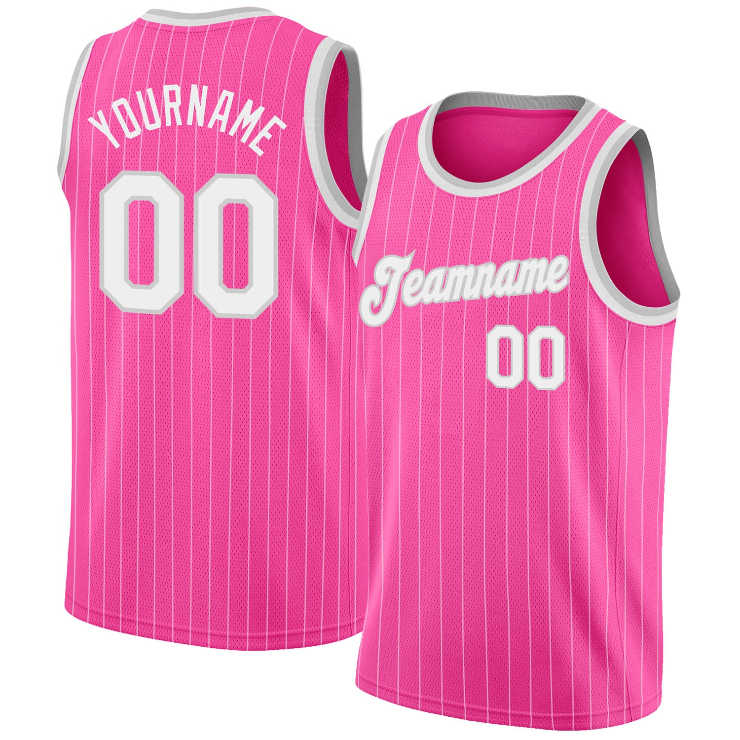 Custom Silver Basketball Jersey  Pink basketball, Sport outfits, Basketball  clothes