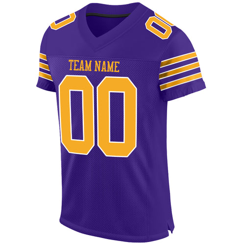 Cheap Custom White Purple-Old Gold Mesh Authentic Football Jersey Free  Shipping – CustomJerseysPro