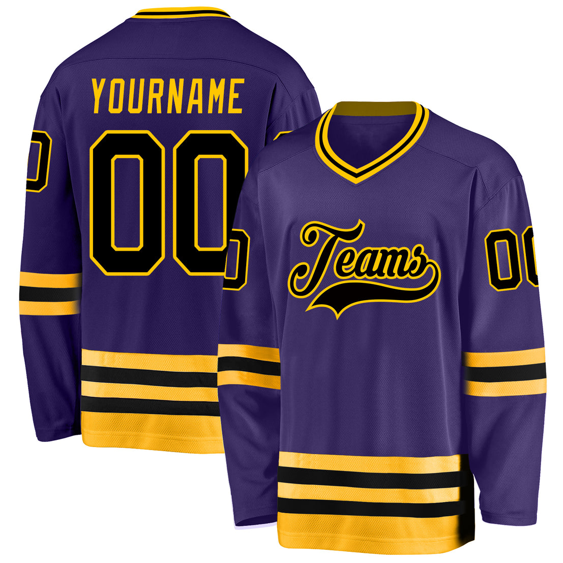 Black and gold hockey retailer jersey