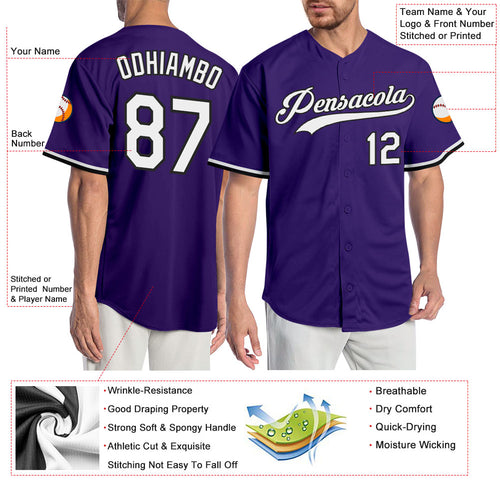 Custom Purple Red-White Authentic Baseball Jersey Clearance – FanCustom