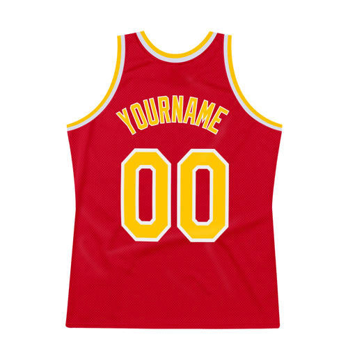 Sale Build White Basketball Authentic Red Throwback Jersey Gold –  CustomJerseysPro