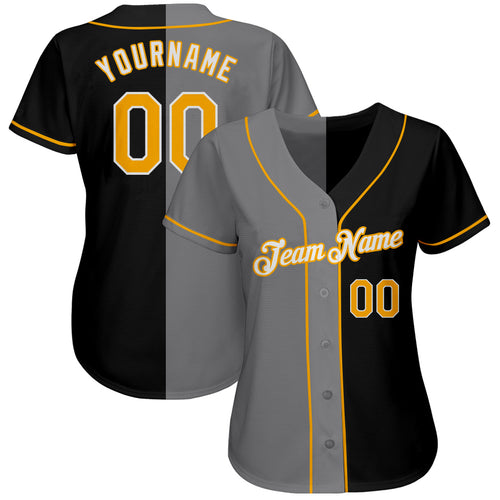 Sale Build Gold Baseball Authentic Gray Jersey Black – CustomJerseysPro