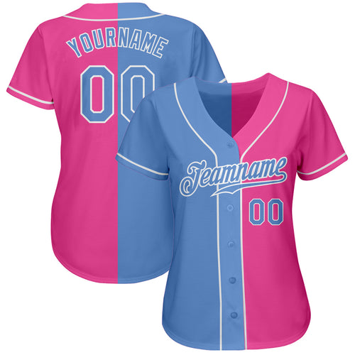 Sale Build Pink Baseball Authentic White Throwback Shirt Light Blue –  CustomJerseysPro