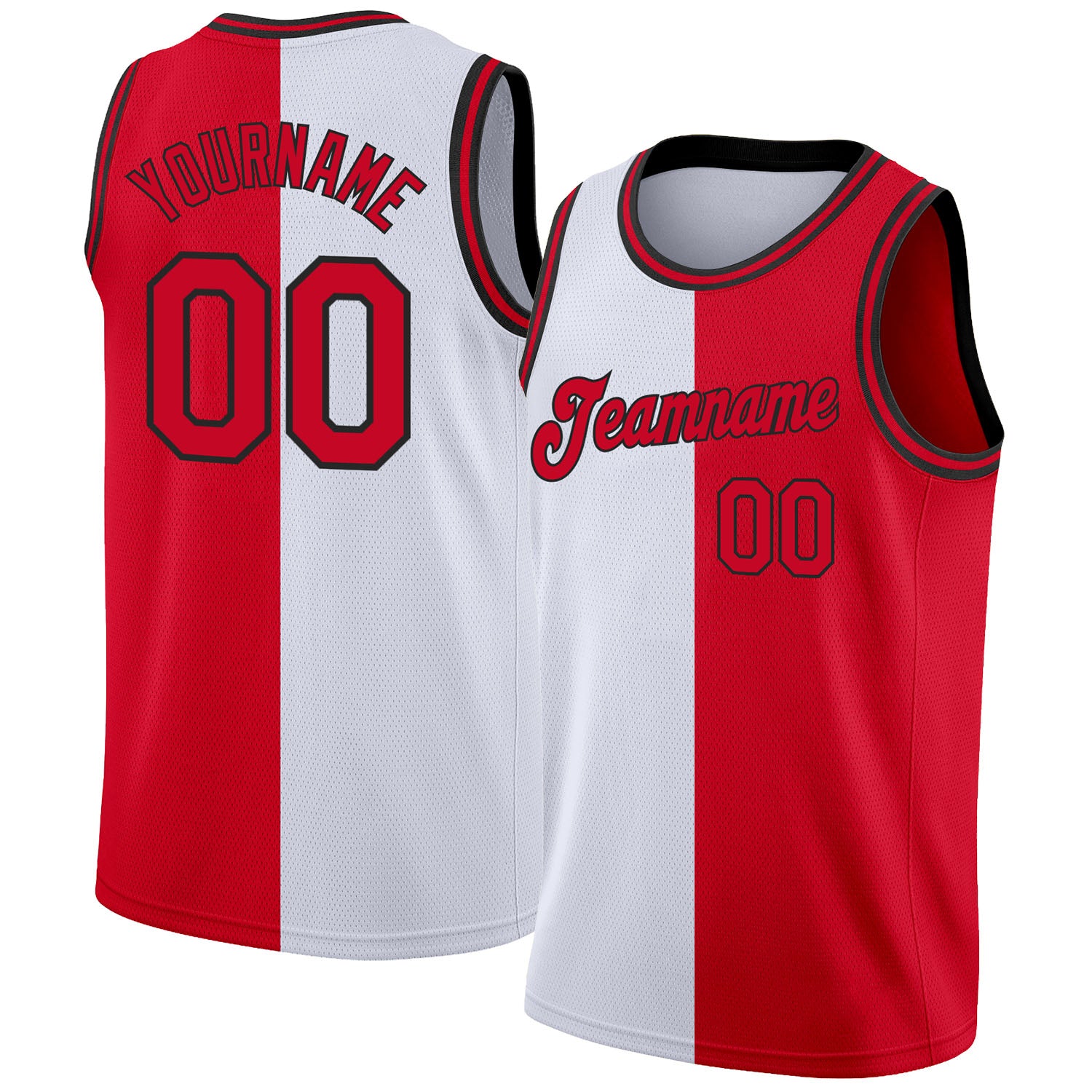 The Jersey Nation Red Black-White Custom Basketball Jersey - Youth S