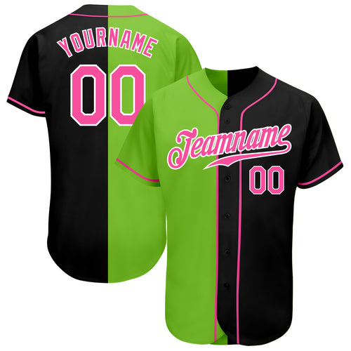 Custom Brown Pink-Gray Authentic Split Fashion Baseball Jersey