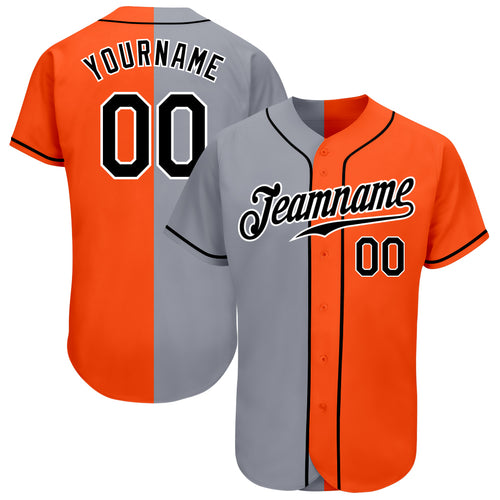 Custom Gray Orange-Black Authentic Two Tone Baseball Jersey Fast Shipping –  FiitgCustom