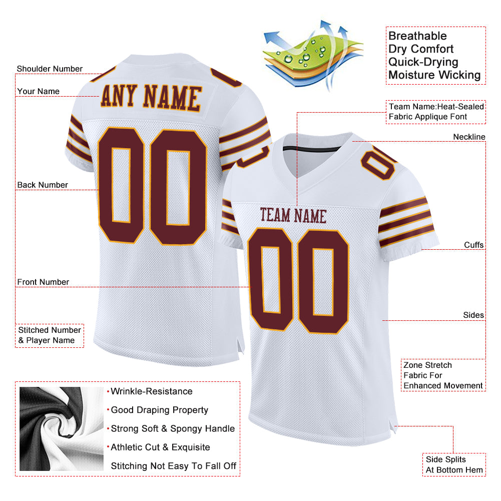 Customizable Custom Aztec Wings Fitted Football Jersey