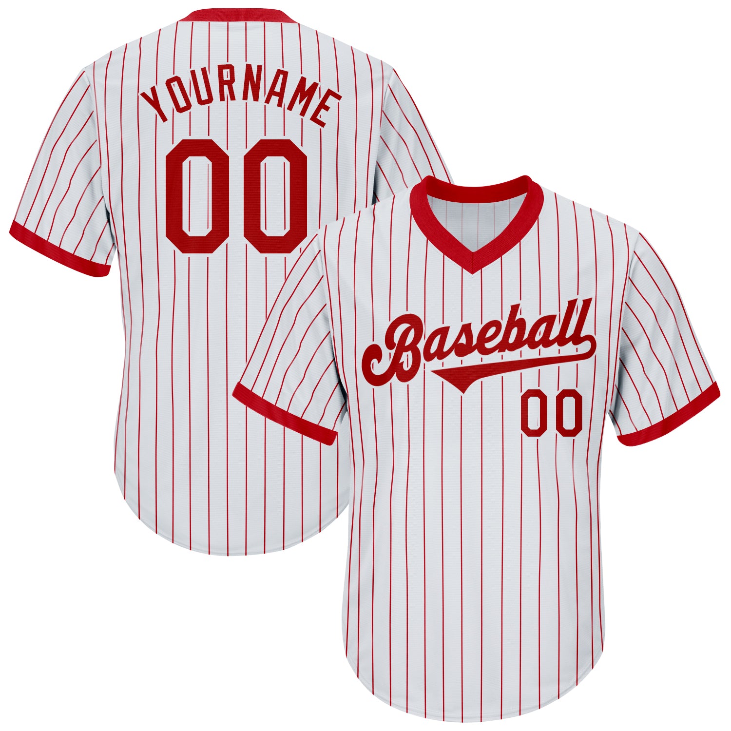 Custom Baseball Jersey Red White-Navy Authentic Men's Size:XL