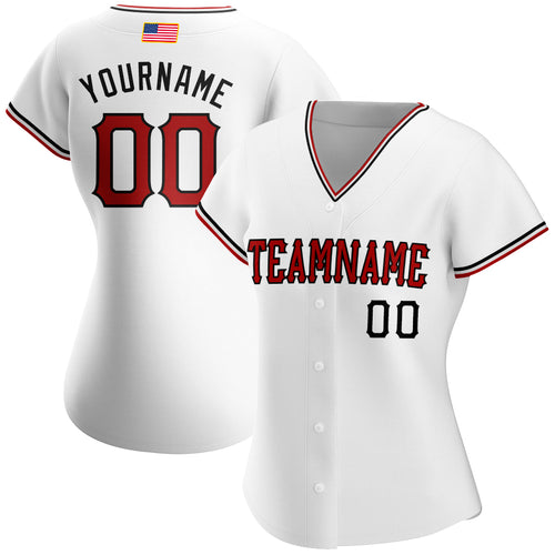 Custom Team Black Baseball Authentic Gray American Flag Fashion Jersey Red