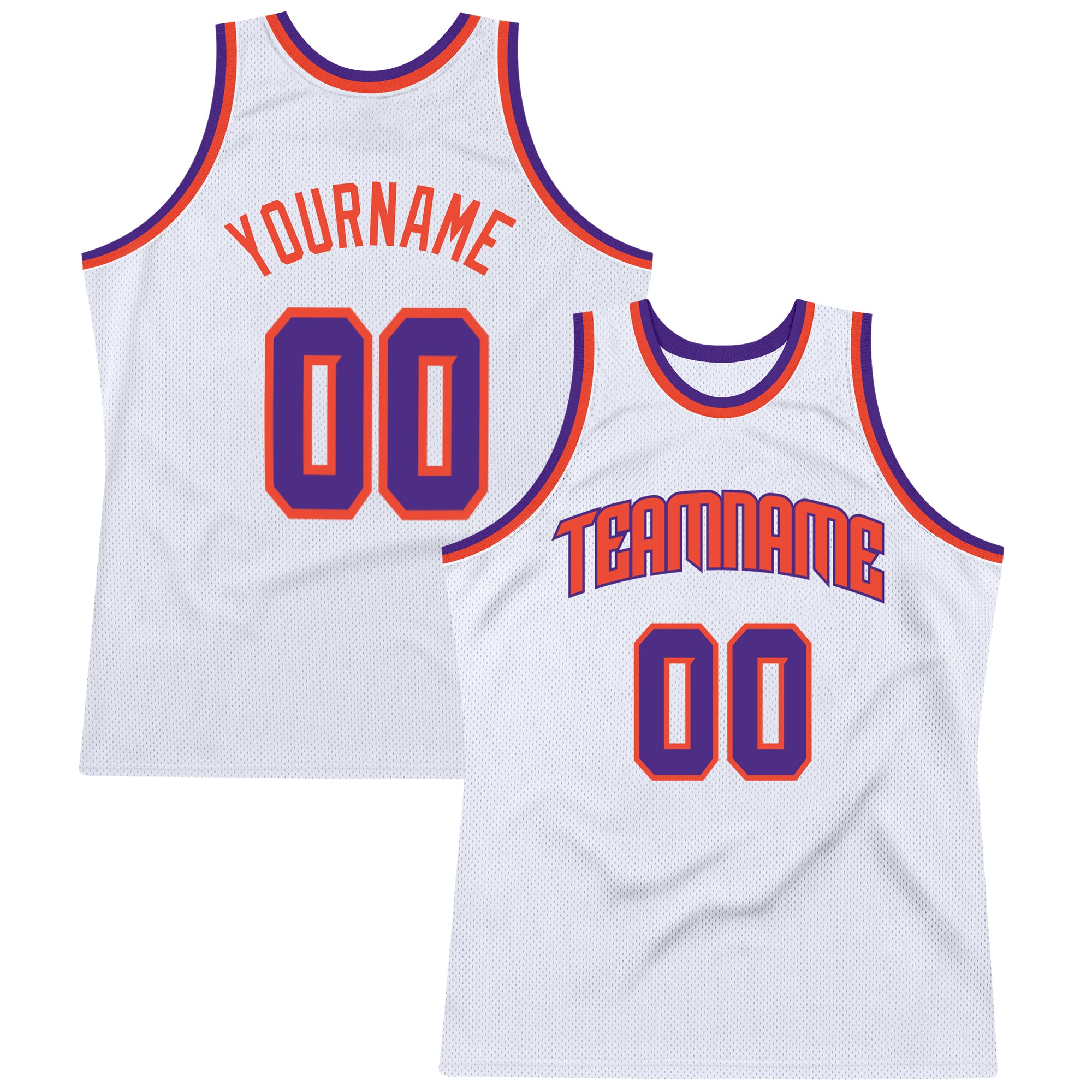 Custom Team Basketball Orange Jersey White