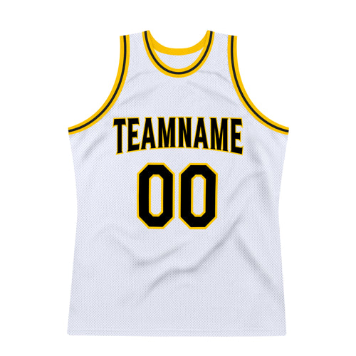 Cheap Custom Black White-Old Gold Authentic Throwback Basketball Jersey  Free Shipping – CustomJerseysPro