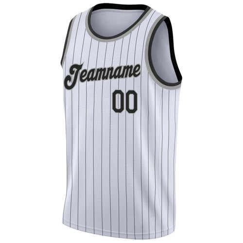 Cheap Custom Black White Pinstripe Black-White Authentic Basketball Jersey  Free Shipping – CustomJerseysPro