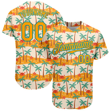 Custom Royal Navy-Orange 3D Pattern Design Palm Trees Authentic Baseball  Jersey Discount